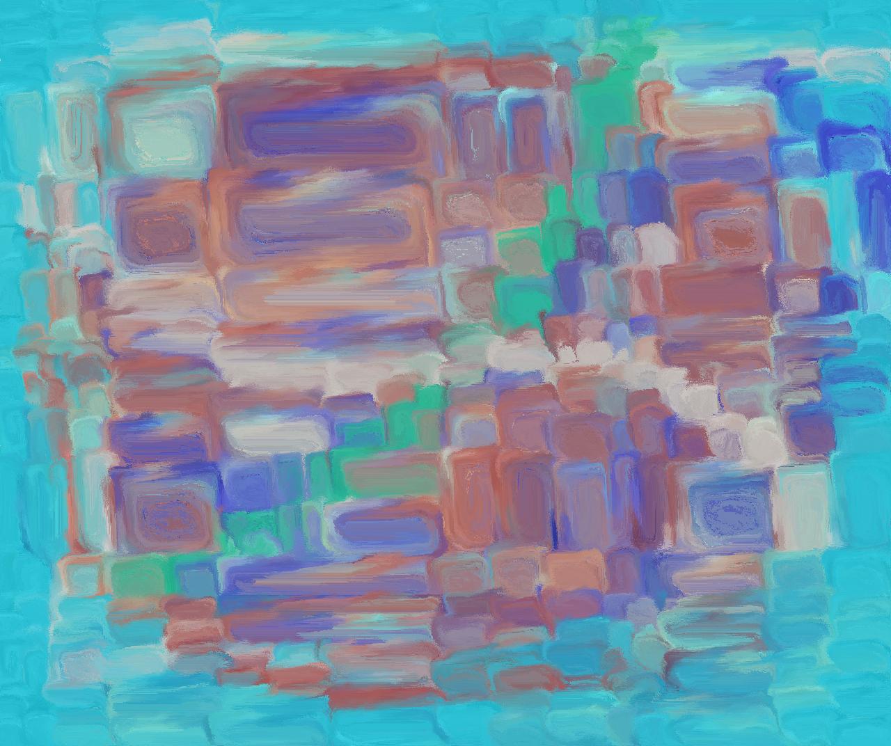 Generative Image: Multiple Shades of Blue, Green, Brown, and White